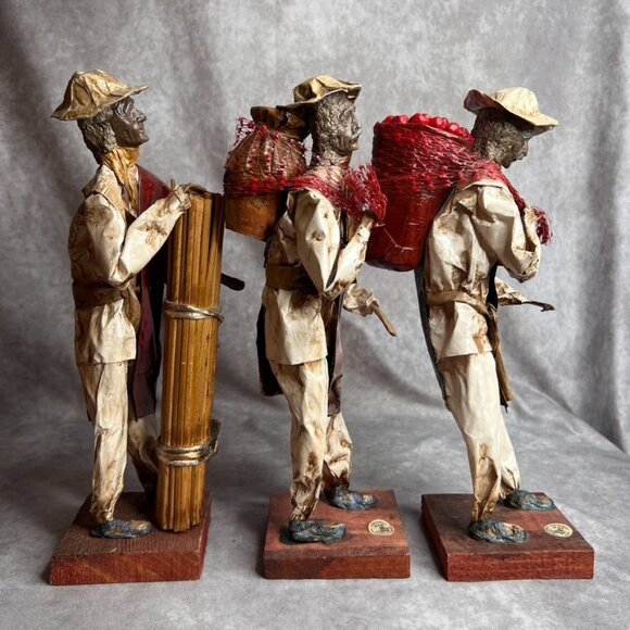 Handcrafted Paper Mache Mexican Folk Art Figurines Set Of 6 Made In Mexico READ - Picture 9 of 16